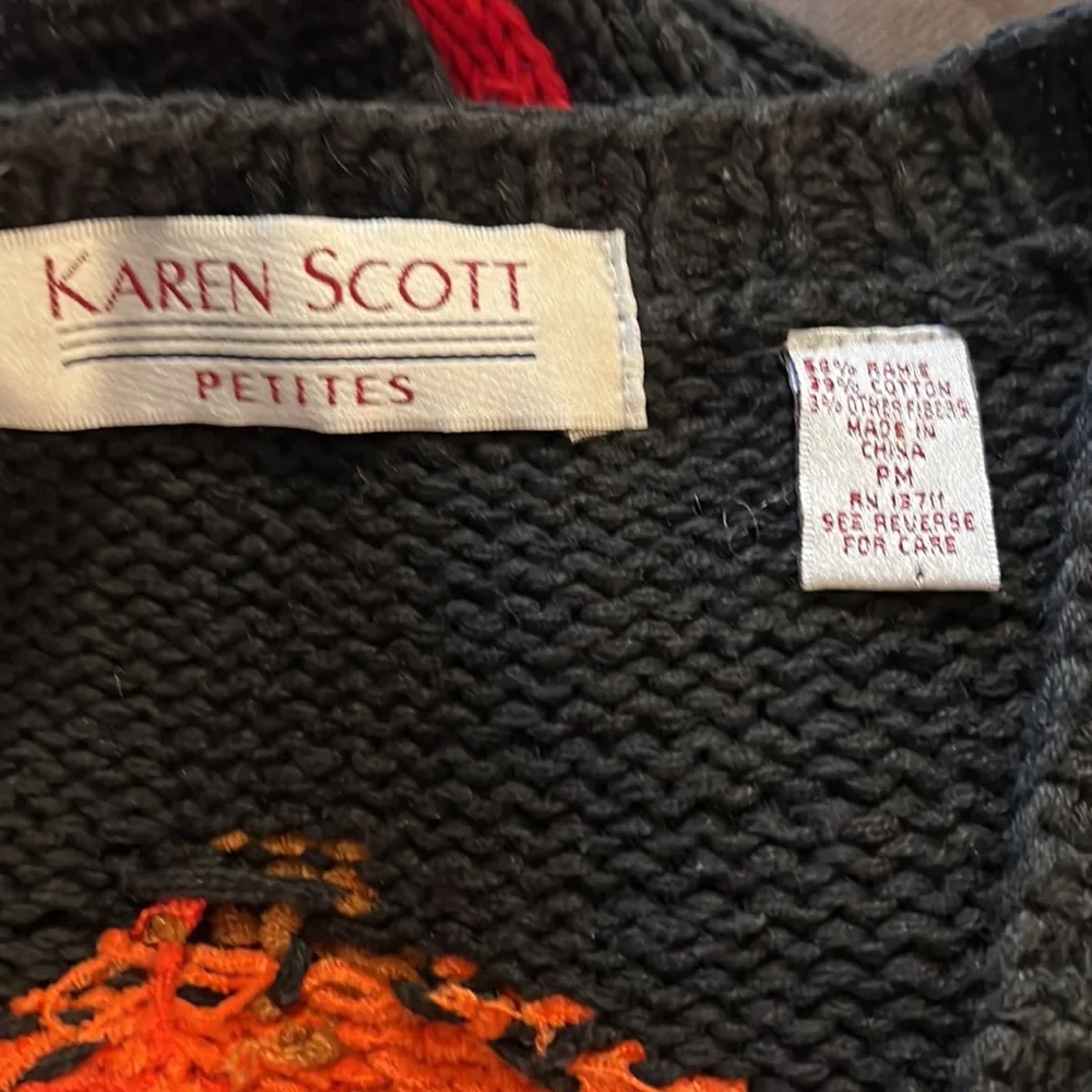 Karen Scott Vintage Knit Halloween Vest PM - Picture 5 of 5